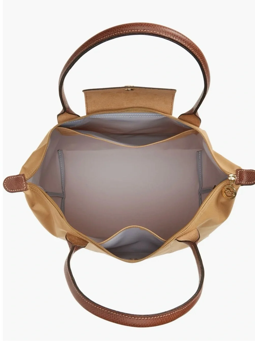 Longchamp Large Le Pliage Tote (Fawn with brown trim & gold hardware)